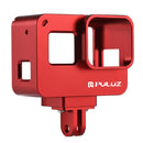 PULUZ Housing Shell CNC Aluminum Alloy Protective Cage with Insurance Frame for GoPro HERO(2018) /7 Black /6 /5(Red)