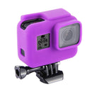 PULUZ Shock-proof Silicone Protective Case with Lens Cover for GoPro HERO(2018) /7 Black /6 /5 with Frame(Purple)