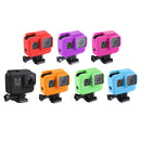 PULUZ Shock-proof Silicone Protective Case with Lens Cover for GoPro HERO(2018) /7 Black /6 /5 with Frame(Purple)