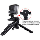 PULUZ Grip Folding Tripod Mount with Adapter & Screws for GoPro HERO10 Black / HERO9 Black / HERO8 Black / HERO7 /6 /5 /5 Session /4 Session /4 /3+ /3 /2 /1, Xiaoyi and Other Action Cameras, Load Max: 2kg(Black)