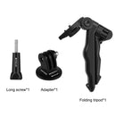 PULUZ Grip Folding Tripod Mount with Adapter & Screws for GoPro HERO10 Black / HERO9 Black / HERO8 Black / HERO7 /6 /5 /5 Session /4 Session /4 /3+ /3 /2 /1, Xiaoyi and Other Action Cameras, Load Max: 2kg(Black)