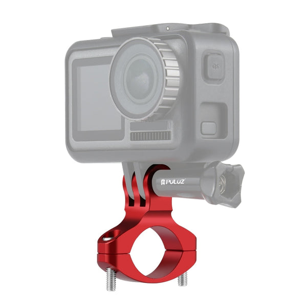 PULUZ Bike Handlebar Adapter Aluminum Mount for GoPro HERO10 Black / HERO9 Black / HERO8 Black /7 /6 /5 /5 Session /4 Session /4 /3+ /3 /2 /1, DJI Osmo Action, Xiaoyi and Other Action Cameras(Red)