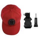 PULUZ Baseball Hat with J-Hook Buckle Mount & Screw for GoPro HERO10 Black /9 Black / HERO8 Black /7 /6 /5, DJI OSMO Action, Xiaoyi and Other Action Cameras(Red)