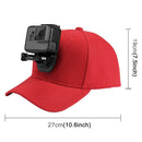 PULUZ Baseball Hat with J-Hook Buckle Mount & Screw for GoPro HERO10 Black /9 Black / HERO8 Black /7 /6 /5, DJI OSMO Action, Xiaoyi and Other Action Cameras(Red)