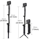 PULUZ 3-Way Grip Foldable Tripod Selfie-stick Extension Monopod for GoPro, Insta360 ONE R, DJI Osmo Action and Other Action Cameras, Length: 20-58cm