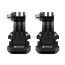 2 PCS PULUZ Black Vertical Surface J-Hook Buckle Mount Set for PULUZ Action Sports Cameras Jaws Flex Clamp Mount for GoPro HERO10 Black / HERO9 Black / HERO8 Black /7 /6 /5 /5 Session /4 Session /4 /3 ... smo Action, Xiaoyi and Other Action Cameras(Black)