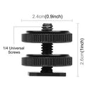 PULUZ Reinforced Hot Shoe 1/4 inch Screw Adapter with Double Nut for DSLR Cameras, GoPro HERO10 Black / HERO9 Black / HERO8 Black / HERO7 /6 /5 /5 Session /4 Session /4 /3+ /3 /2 /1, Xiaoyi and Other Action Cameras