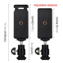 PULUZ 1/4 inch Hot Shoe Tripod Head + Tripod Stand Clamp for iPhone, Samsung, Huawei, HTC, 5.5cm - 8cm Width Smartphones