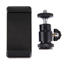 PULUZ 1/4 inch Hot Shoe Tripod Head + Tripod Stand Clamp for iPhone, Samsung, Huawei, HTC, 5.5cm - 8cm Width Smartphones
