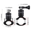 PULUZ 360 Degree Rotation Bike Aluminum Handlebar Adapter Mount with Screw for GoPro HERO10 Black / HERO9 Black / HERO8 Black /7 /6 /5 /5 Session /4 Session /4 /3+ /3 /2 /1, DJI Osmo Action, Xiaoyi and Other Action Cameras(Black)
