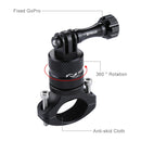 PULUZ 360 Degree Rotation Bike Aluminum Handlebar Adapter Mount with Screw for GoPro HERO10 Black / HERO9 Black / HERO8 Black /7 /6 /5 /5 Session /4 Session /4 /3+ /3 /2 /1, DJI Osmo Action, Xiaoyi and Other Action Cameras(Black)