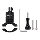 PULUZ 360 Degree Rotation Bike Aluminum Handlebar Adapter Mount with Screw for GoPro HERO10 Black / HERO9 Black / HERO8 Black /7 /6 /5 /5 Session /4 Session /4 /3+ /3 /2 /1, DJI Osmo Action, Xiaoyi and Other Action Cameras(Black)