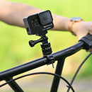 PULUZ 360 Degree Rotation Bike Aluminum Handlebar Adapter Mount with Screw for GoPro HERO10 Black / HERO9 Black / HERO8 Black /7 /6 /5 /5 Session /4 Session /4 /3+ /3 /2 /1, DJI Osmo Action, Xiaoyi and Other Action Cameras(Black)