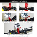 PULUZ 360 Degree Rotation Bike Aluminum Handlebar Adapter Mount with Screw for GoPro HERO10 Black / HERO9 Black / HERO8 Black /7 /6 /5 /5 Session /4 Session /4 /3+ /3 /2 /1, DJI Osmo Action, Xiaoyi and Other Action Cameras(Blue)