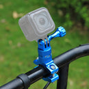 PULUZ 360 Degree Rotation Bike Aluminum Handlebar Adapter Mount with Screw for GoPro HERO10 Black / HERO9 Black / HERO8 Black /7 /6 /5 /5 Session /4 Session /4 /3+ /3 /2 /1, DJI Osmo Action, Xiaoyi and Other Action Cameras(Blue)