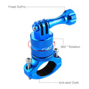 PULUZ 360 Degree Rotation Bike Aluminum Handlebar Adapter Mount with Screw for GoPro HERO10 Black / HERO9 Black / HERO8 Black /7 /6 /5 /5 Session /4 Session /4 /3+ /3 /2 /1, DJI Osmo Action, Xiaoyi and Other Action Cameras(Blue)