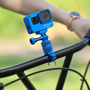 PULUZ 360 Degree Rotation Bike Aluminum Handlebar Adapter Mount with Screw for GoPro HERO10 Black / HERO9 Black / HERO8 Black /7 /6 /5 /5 Session /4 Session /4 /3+ /3 /2 /1, DJI Osmo Action, Xiaoyi and Other Action Cameras(Blue)