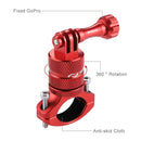 PULUZ 360 Degree Rotation Bike Aluminum Handlebar Adapter Mount with Screw for GoPro HERO10 Black / HERO9 Black / HERO8 Black /7 /6 /5 /5 Session /4 Session /4 /3+ /3 /2 /1, DJI Osmo Action, Xiaoyi and Other Action Cameras(Red)