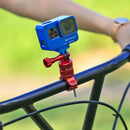 PULUZ 360 Degree Rotation Bike Aluminum Handlebar Adapter Mount with Screw for GoPro HERO10 Black / HERO9 Black / HERO8 Black /7 /6 /5 /5 Session /4 Session /4 /3+ /3 /2 /1, DJI Osmo Action, Xiaoyi and Other Action Cameras(Red)