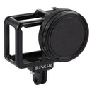 PULUZ Housing Shell CNC Aluminum Alloy Protective Cage with Insurance Frame & 52mm UV Lens for GoPro HERO7 Black /6 /5(Black)