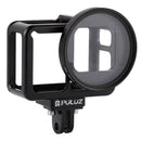 PULUZ Housing Shell CNC Aluminum Alloy Protective Cage with Insurance Frame & 52mm UV Lens for GoPro HERO7 Black /6 /5(Black)