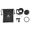 PULUZ Housing Shell CNC Aluminum Alloy Protective Cage with Insurance Frame & 52mm UV Lens for GoPro HERO7 Black /6 /5(Black)