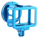 PULUZ Housing Shell CNC Aluminum Alloy Protective Cage with Insurance Frame & 52mm UV Lens for GoPro HERO7 Black /6 /5(Blue)