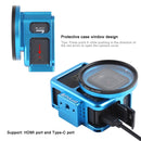 PULUZ Housing Shell CNC Aluminum Alloy Protective Cage with Insurance Frame & 52mm UV Lens for GoPro HERO7 Black /6 /5(Blue)