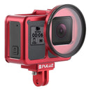 PULUZ Housing Shell CNC Aluminum Alloy Protective Cage with Insurance Frame & 52mm UV Lens for GoPro HERO7 Black /6 /5(Red)
