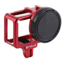 PULUZ Housing Shell CNC Aluminum Alloy Protective Cage with Insurance Frame & 52mm UV Lens for GoPro HERO7 Black /6 /5(Red)