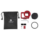 PULUZ Housing Shell CNC Aluminum Alloy Protective Cage with Insurance Frame & 52mm UV Lens for GoPro HERO7 Black /6 /5(Red)