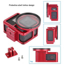 PULUZ Housing Shell CNC Aluminum Alloy Protective Cage with Insurance Frame & 52mm UV Lens for GoPro HERO7 Black /6 /5(Red)