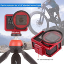 PULUZ Housing Shell CNC Aluminum Alloy Protective Cage with Insurance Frame & 52mm UV Lens for GoPro HERO7 Black /6 /5(Red)
