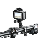 PULUZ 360 Degree Rotation Bike Aluminum Handlebar Adapter Mount with Screw for GoPro HERO10 Black / HERO9 Black / HERO8 Black /7 /6 /5 /5 Session /4 Session /4 /3+ /3 /2 /1, DJI Osmo Action, Xiaoyi and Other Action Cameras(Black)