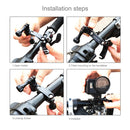 PULUZ 360 Degree Rotation Bike Aluminum Handlebar Adapter Mount with Screw for GoPro HERO10 Black / HERO9 Black / HERO8 Black /7 /6 /5 /5 Session /4 Session /4 /3+ /3 /2 /1, DJI Osmo Action, Xiaoyi and Other Action Cameras(Black)