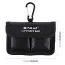 PULUZ Lithium Battery Explosion-proof Safety Protection Storage Bag with Carabiner for Camera Battery