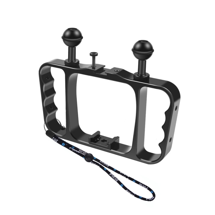 PULUZ Dual Handheld Diving Light Arm CNC Aluminum Mount with Lanyard for GoPro HERO10 Black / HERO9 Black / HERO8 Black / HERO7 /6 /5 /5 Session /4 Session /4 /3+ /3 /2 /1, Insta360 ONE R, DJI Osmo Action and Other Action Cameras(Black)