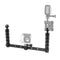 PULUZ Diving Dual Hand-held CNC Aluminum Selfie Monopod Holder for GoPro HERO10 Black / HERO9 Black / HERO8 Black / HERO7 /6 /5 /5 Session /4 Session /4 /3+ /3 /2 /1, Insta360 ONE R, DJI Osmo Action and Other Action Cameras(Black)