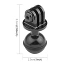 PULUZ CNC Aluminum Ball Head Adapter Mount for DJI Osmo Action, GoPro HERO9 /8 /7 /6 /5 /5 Session /4 Session /4 /3+ /3 /2 /1, Xiaoyi and Other Action Cameras, Diameter: 2.5cm(Black)