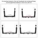 PULUZ Adjustable Diving Dual Hand-held CNC Aluminum Lamp Arm Holder for GoPro HERO10 Black / HERO9 Black / HERO8 Black / HERO7 /6 /5 /5 Session /4 Session /4 /3+ /3 /2 /1, Insta360 ONE R, DJI Osmo Action and Other Action Cameras