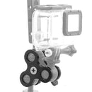PULUZ Triple Ball Clamp Close Hole Diving Camera Bracket CNC Aluminum Spring Flashlight Clamp for Diving Underwater Photography System(Black)