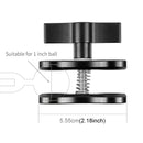 PULUZ Dual Ball Clamp Open Hole Diving Camera Bracket CNC Aluminum Spring Flashlight Clamp for Diving Underwater Photography System(Black)