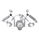 PULUZ Dual Ball Clamp Open Hole Diving Camera Bracket CNC Aluminum Spring Flashlight Clamp for Diving Underwater Photography System(Black)