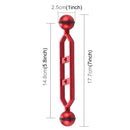 PULUZ 7.0 inch 17.7cm Aluminum Alloy Dual Balls Arm, Ball Diameter: 25mm(Red)