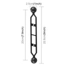 PULUZ 9.0 inch 22.8cm Aluminum Alloy Dual Balls Arm, Ball Diameter: 25mm(Black)