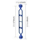 PULUZ 9.0 inch 22.8cm Aluminum Alloy Dual Balls Arm, Ball Diameter: 25mm(Blue)