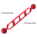 PULUZ 9.0 inch 22.8cm Aluminum Alloy Dual Balls Arm, Ball Diameter: 25mm(Red)