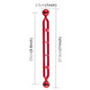 PULUZ 11.0 inch 27.9cm Aluminum Alloy Dual Balls Arm, Ball Diameter: 25mm(Red)