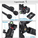 PULUZ Pocket Mini Microspur Photos Magnesium Alloy Tripod Mount with 360 Degree Ball Head for DSLR & Digital Camera, Adjustable Height: 24.5-57cm, Load Max: 3kg