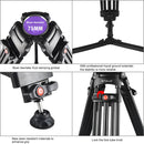 PULUZ 3 in 1 (Tripod + Bowl Adapter + Gold Fluid Drag Head) Heavy Duty Video Camcorder Aluminum Alloy Tripod Mount Kit for DSLR / SLR Camera, Adjustable Height: 62-152cm